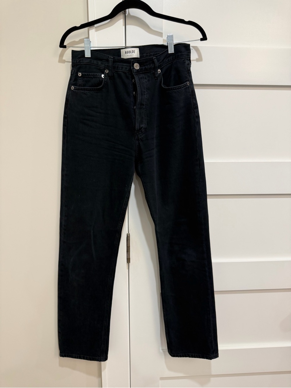 Agolde Black Straight-Leg Chinos